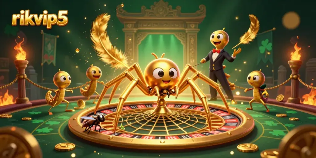 Experience the excitement of rikvip5 casino with a whirlwind of gaming elements and lively characters.