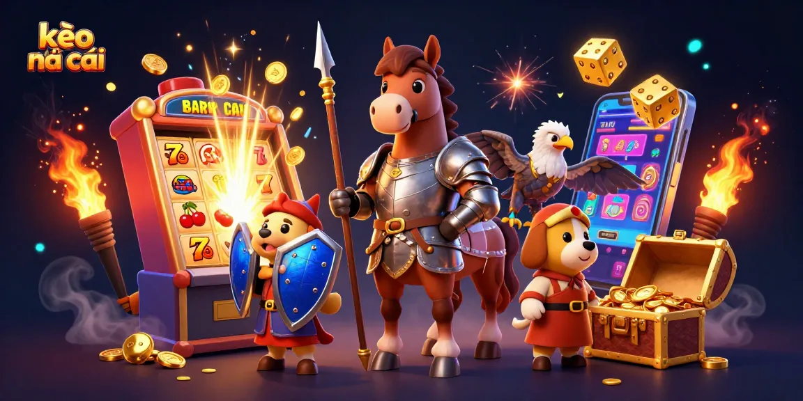 Experience the excitement of kèo nhà cái with vibrant casino elements and characters in action.